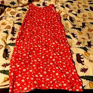 🎉SALE🎉 Red dress with daisy flowers on it. Made by AGB Dress.